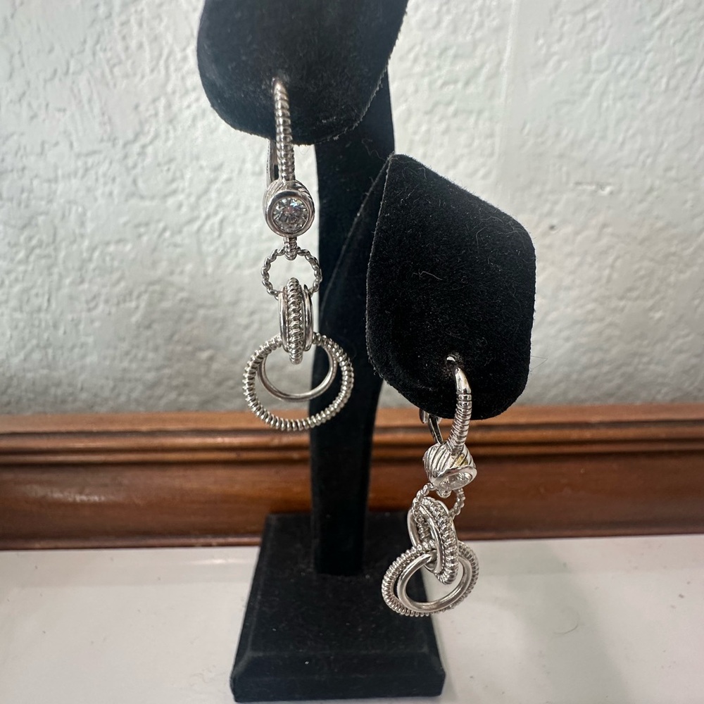 Judith Ripka Silver Loop Earrings - image 1